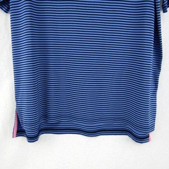 RLX Ralph Lauren Blue Stripe Golf Polo Shirt Wicking Mens Size L CMAA Logo - Picture 3 of 10
